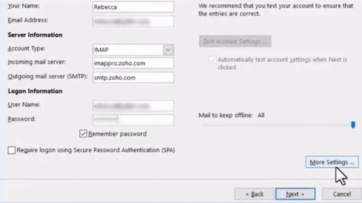 Click on More Settings