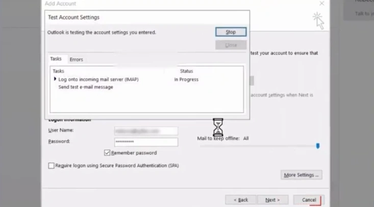 In the Add Account window