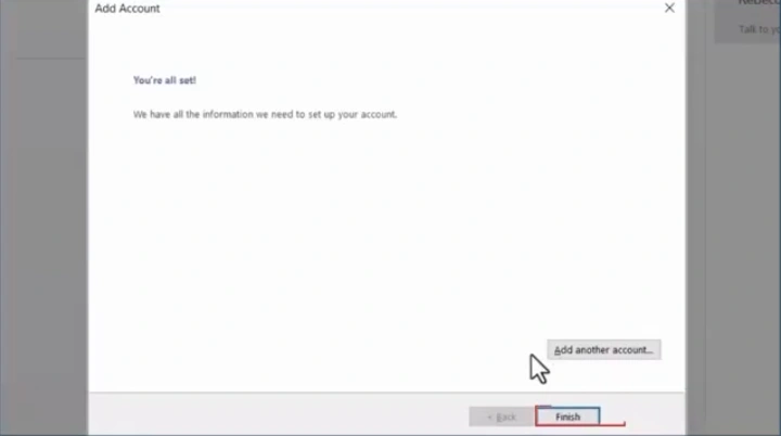 After the window indicates that you are all set