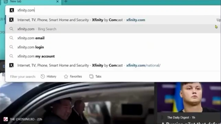 Open an internet browser and visit the Xfinity