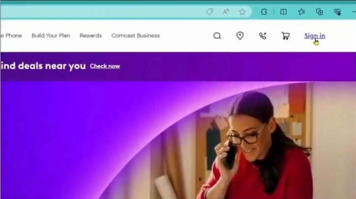 Click Sign in at the top-right