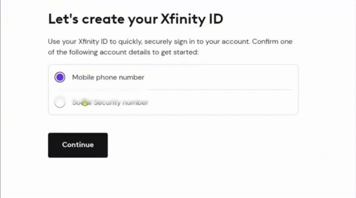 Choose either your mobile phone number