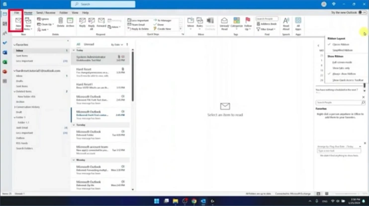 Open Outlook on your PC