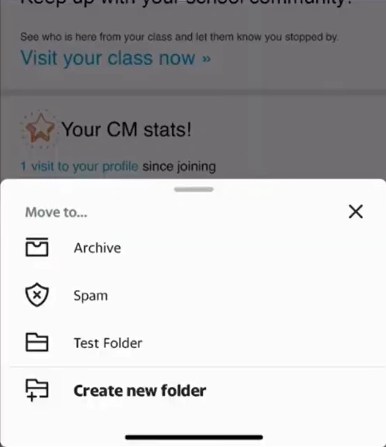 you can move the email by selecting
