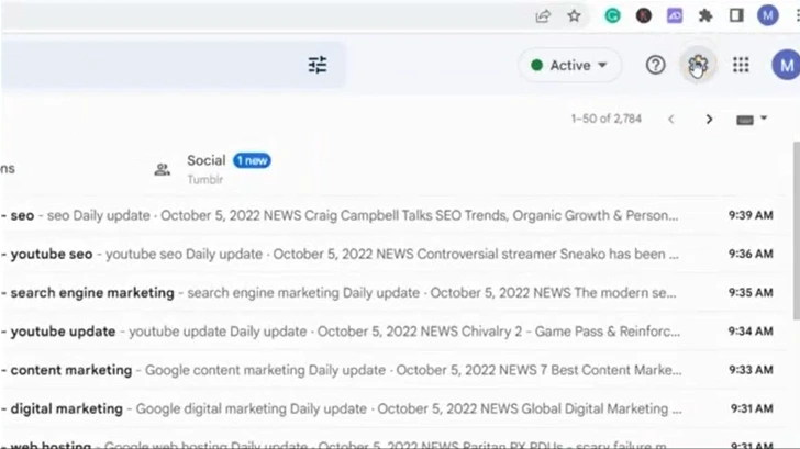 Click on the Settings icon
