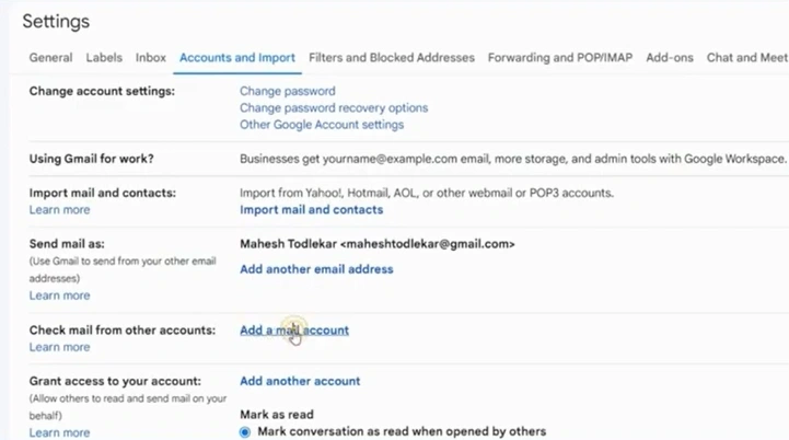 Gmail pop-up titled