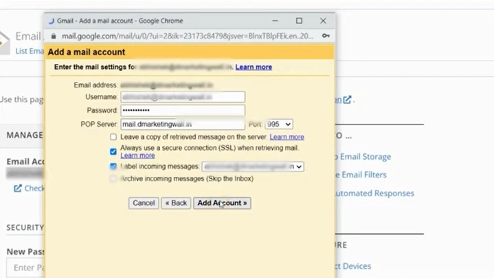 Click “Add Account