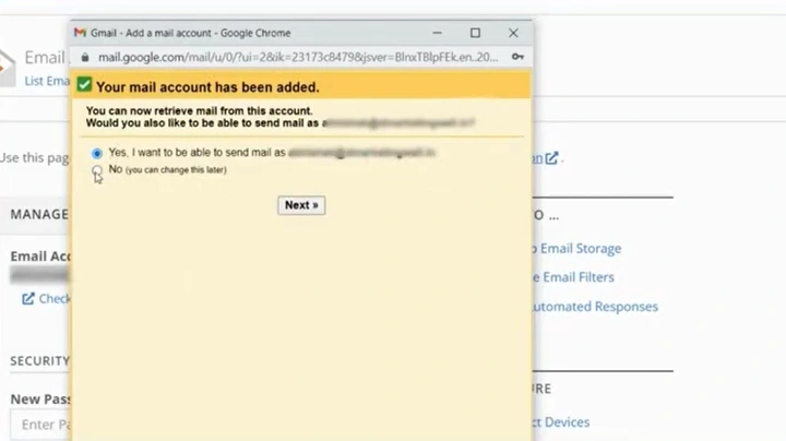 Once you’ve added the email, click on the radio button next