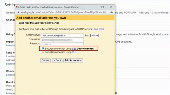 Secured connection using SSL