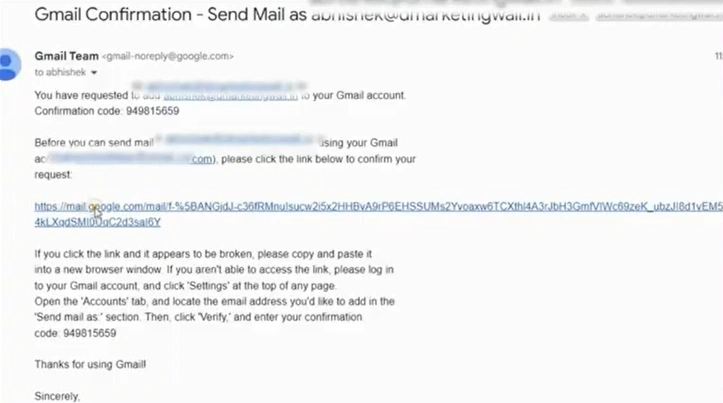 Click the confirmation link