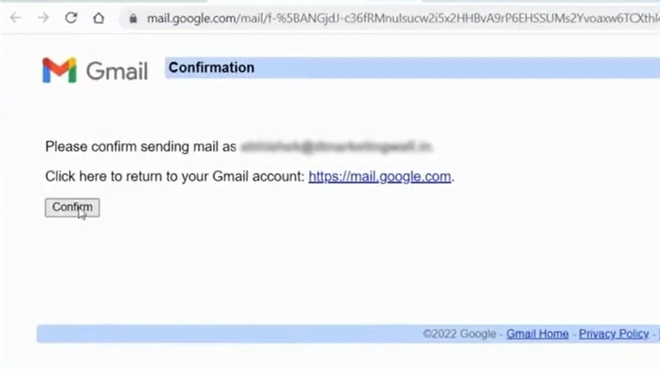 After you are redirected to the confirmation page, click Confirm