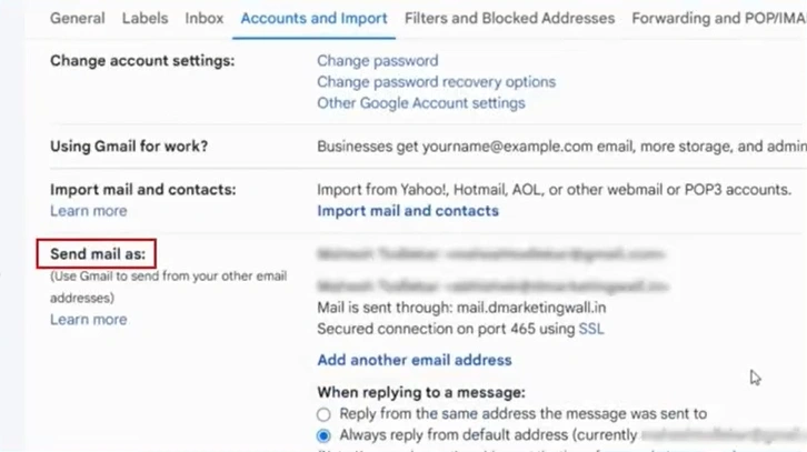 Click the make default next to the email address