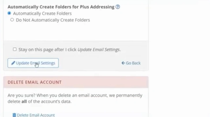 Once you have changed the settings