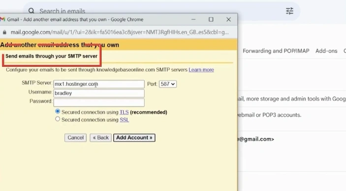 Send emails through your SMTP server