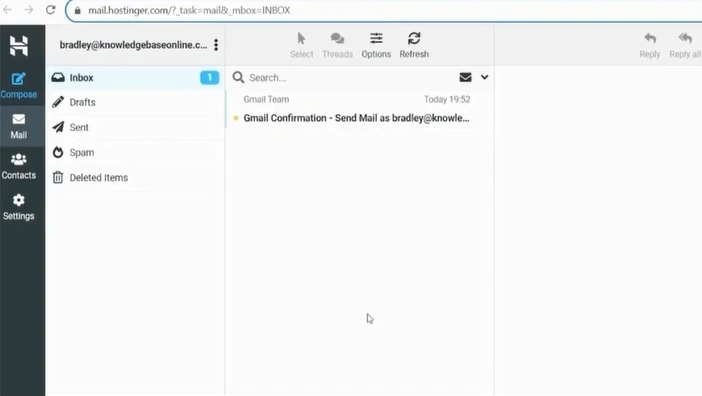 You’ll be redirected to your Hostinger email