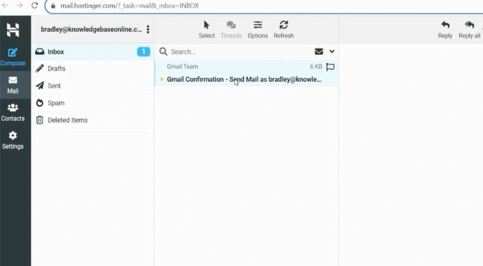 click the verification email sent from Gmail