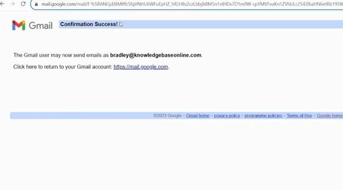 You’ll see a confirmation message at the top