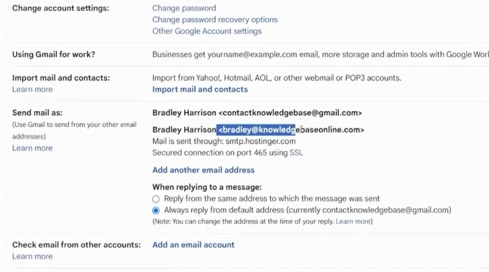 section and check that the email is listed