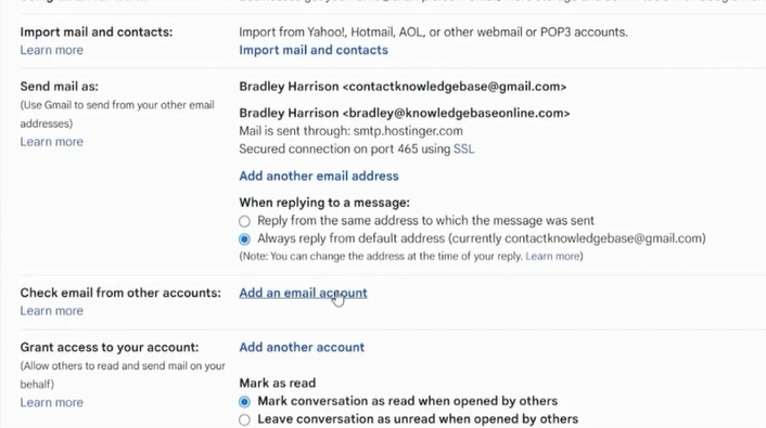 Check emails from other accounts