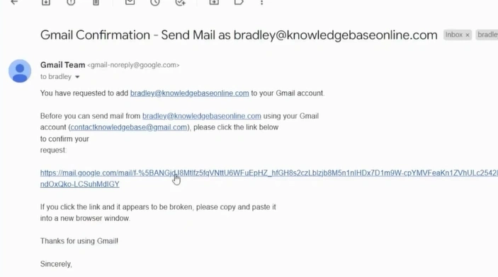 click the confirmation link