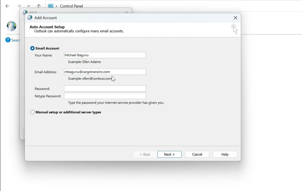 Re-enter your username and password